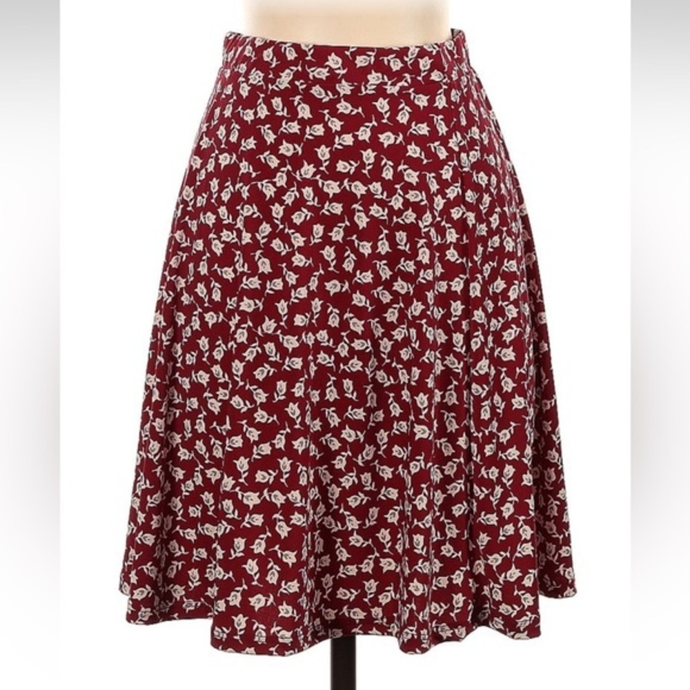 Gilli A-Line Red Floral Skirt